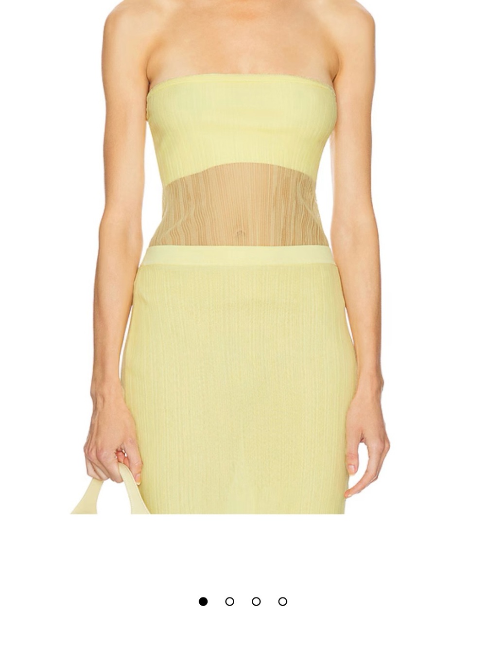 Light Yellow Ribbed Bandeau Top — Soft Stretch Women's Intimate